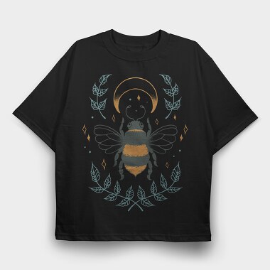 Bee And Moon Mystic, Tricou Oversize Barbati (Unisex)
