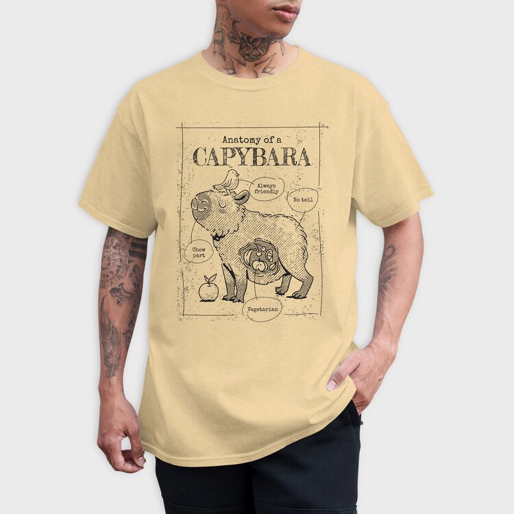 Capybara Anatomy, Tricou Barbati (Unisex)