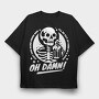 Drinking Skeleton Trend Oh Damn, Tricou Oversize Barbati (Unisex)