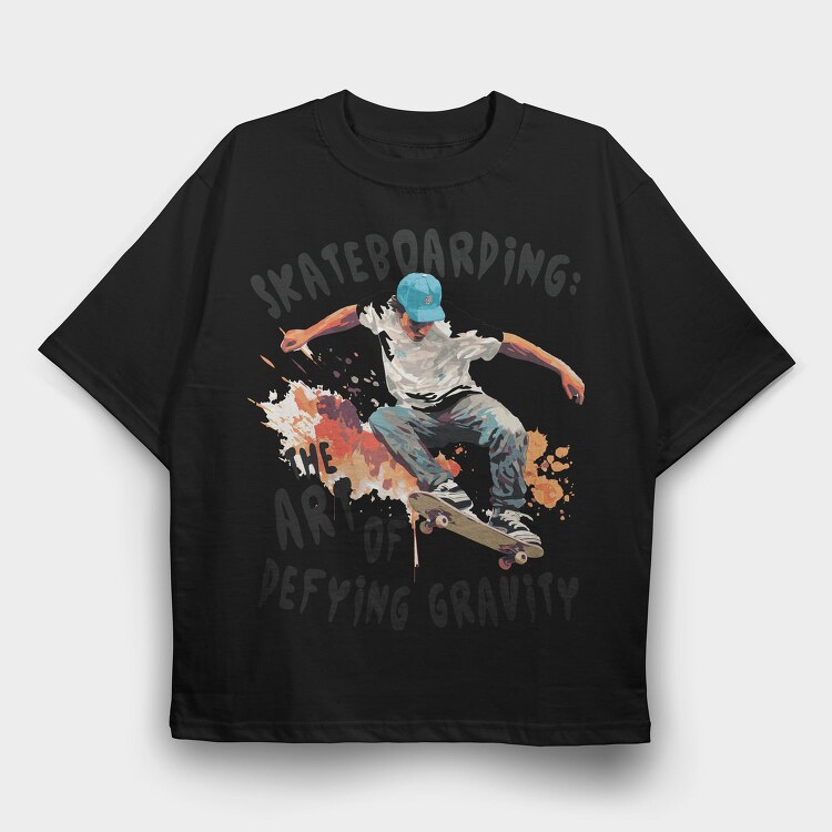 Skateboarding Skater Art, Tricou Oversize Barbati (Unisex)