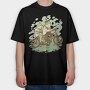 Bicycle Frogs Vintage Riding A Bike, Tricou Oversize Barbati (Unisex)
