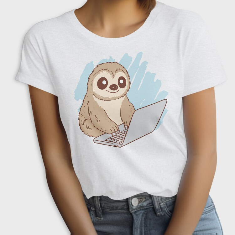 Sloth Using Computer, Tricou Femei