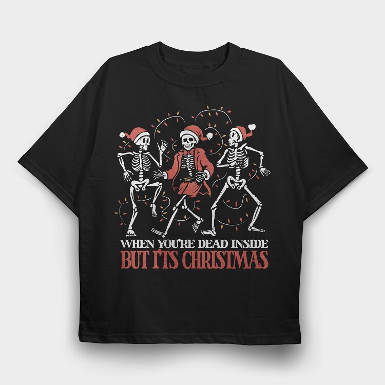 Skeletal Christmas Dance Skeletons, Tricou Oversize Barbati (Unisex)