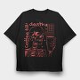 Skeleton And Coffee Drink Till, Tricou Oversize Barbati (Unisex)