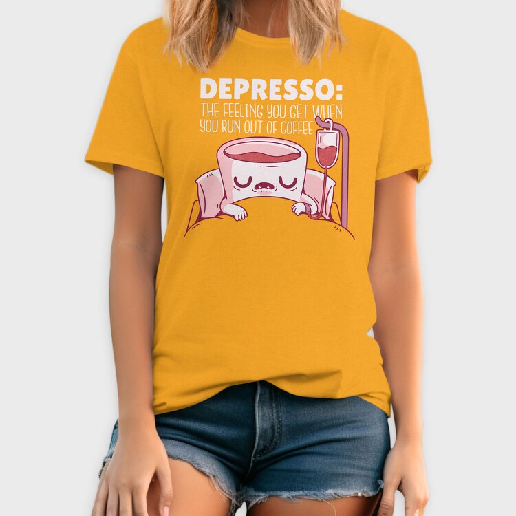 Depresso Coffee Quote, Tricou Barbati (Unisex)