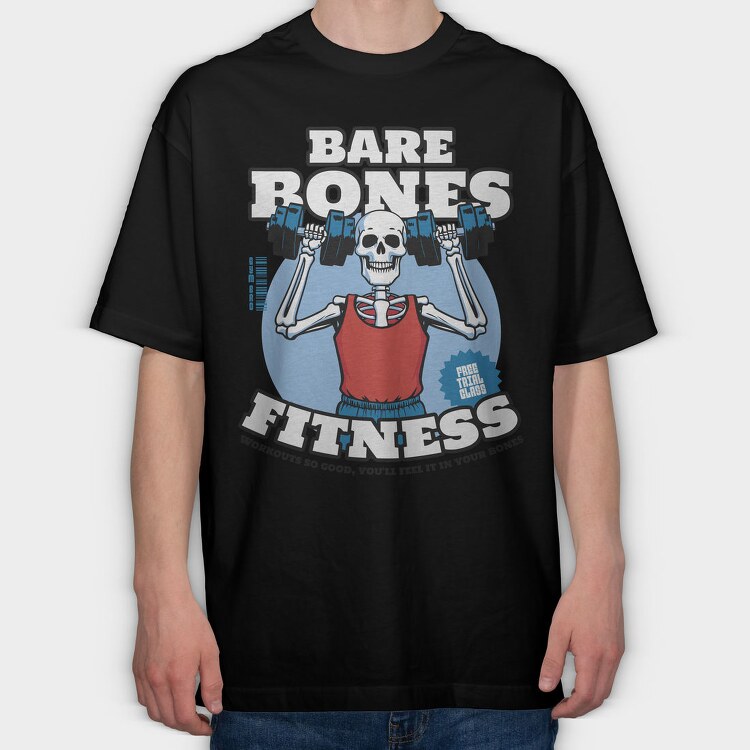 Bare Bones Fitness Trend, Tricou Oversize Barbati (Unisex)