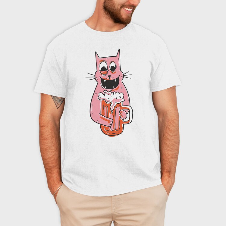 Drunk Cat, Tricou Barbati (Unisex)