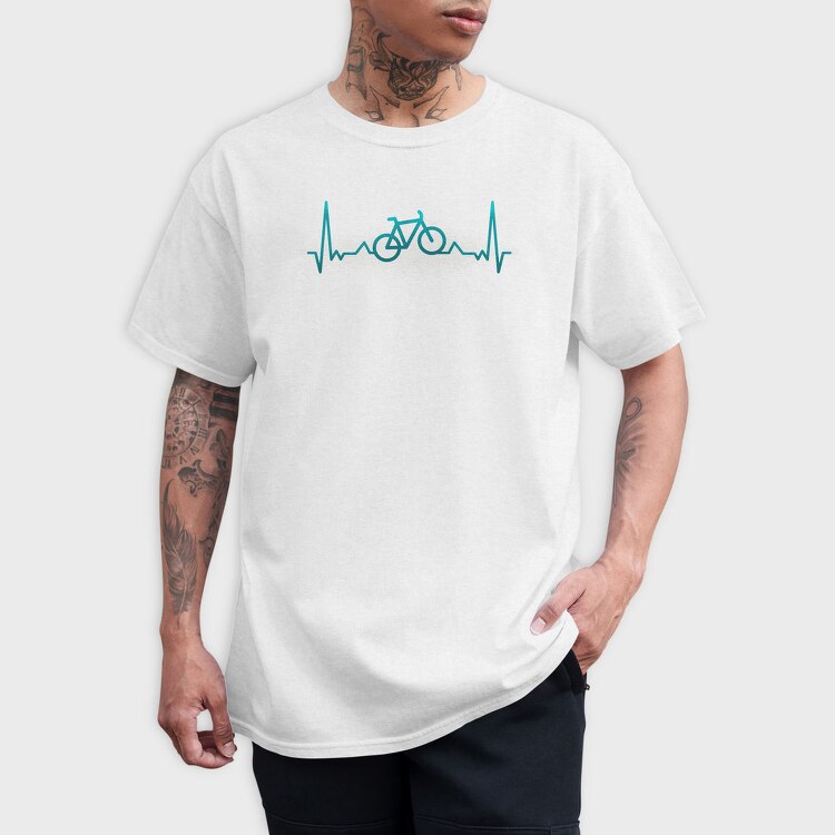 Bike Heartbeats, Tricou Barbati (Unisex)