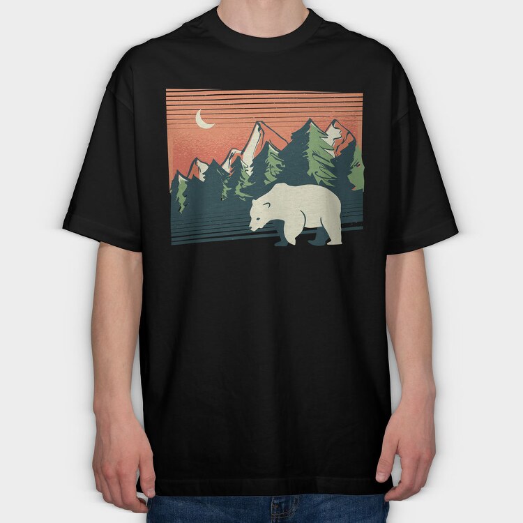 Polar Bear Landscape, Tricou Oversize Barbati (Unisex)
