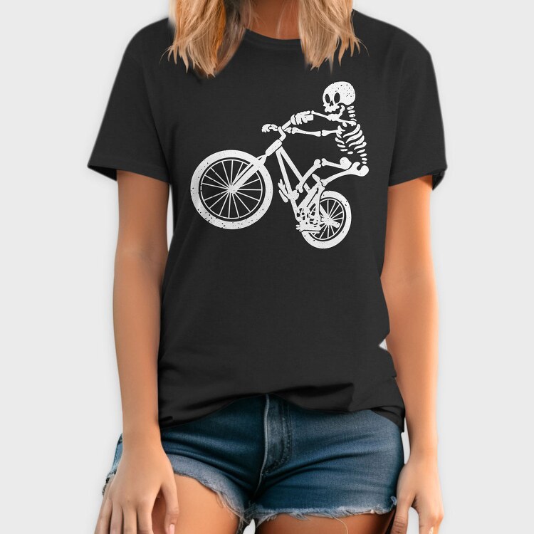 Skeleton Biker Skull Bike Silhouette, Tricou Barbati (Unisex)