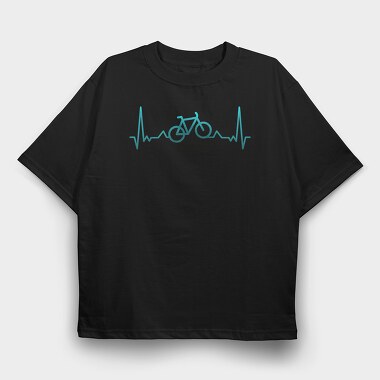 Bike Heartbeats, Tricou Oversize Barbati (Unisex)