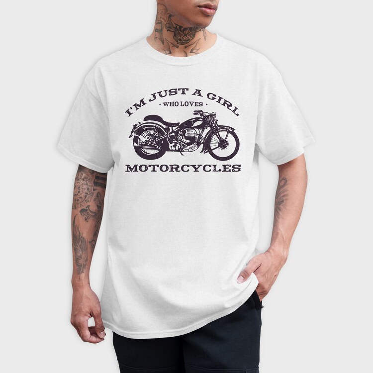 Biker Girl Love Motorcycles, Tricou Barbati (Unisex)