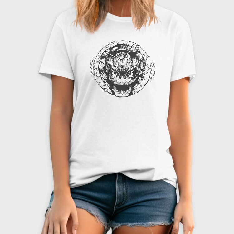 Skeleton Clock Scary Death, Tricou Barbati (Unisex)