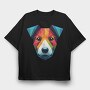 Polygonal Jack Russell Dog 2, Tricou Oversize Barbati (Unisex)