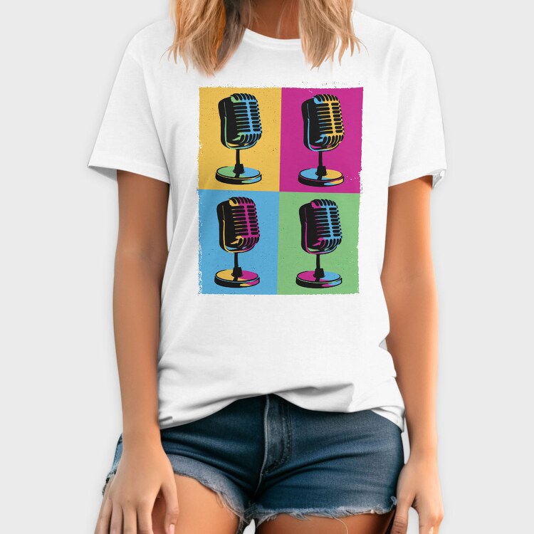 Pop Art Microphones Music, Tricou Barbati (Unisex)