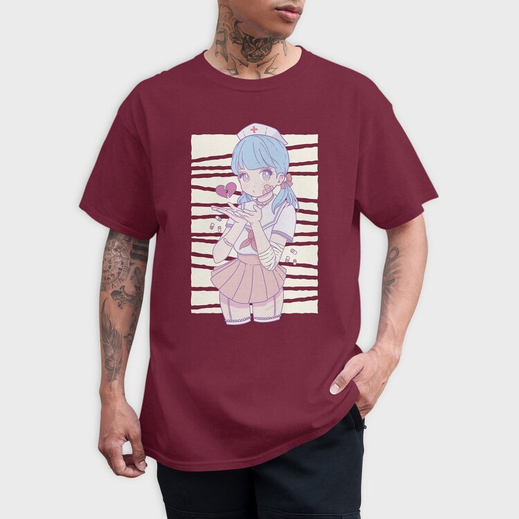 Menhera Nurse Kawaii Anime Girl, Tricou Barbati (Unisex)