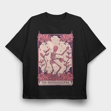 Skeleton Gardener Tarot Card Greenskeeper, Tricou Oversize Barbati (Unisex)