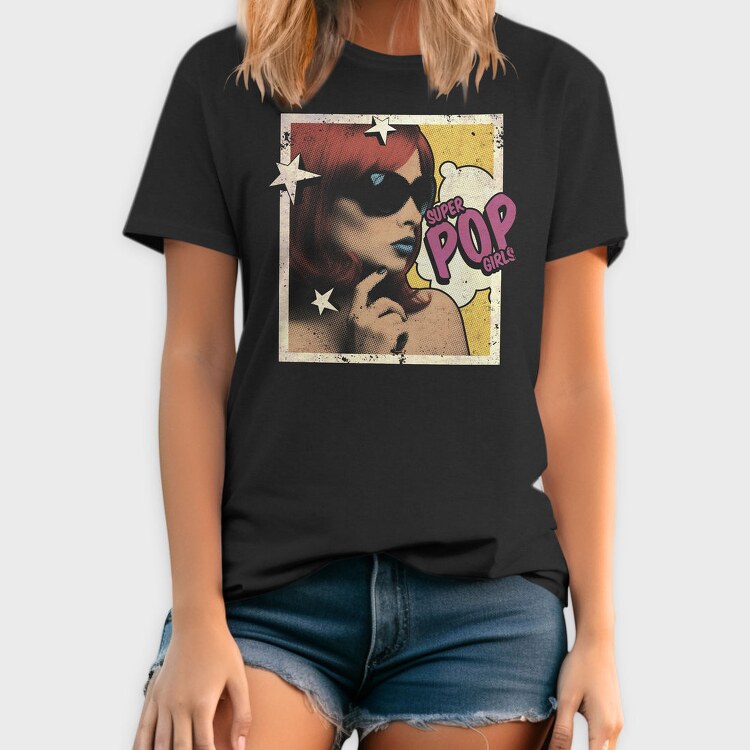 Pop Art Woman With Sunglasses Tote Super Pop, Tricou Barbati (Unisex)