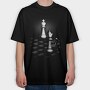 Chess Pieces In The Shadows, Tricou Oversize Barbati (Unisex)