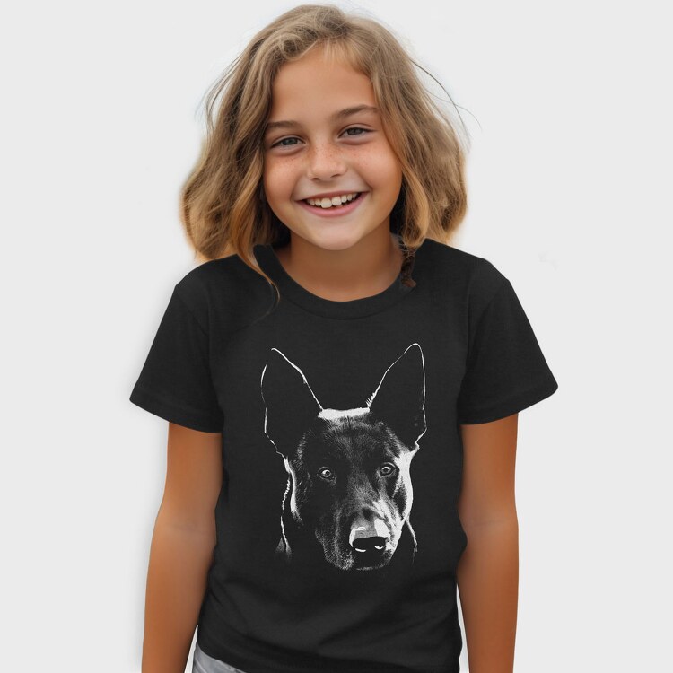Dog Hollandse Herdershond Monochrome, Tricou Copii