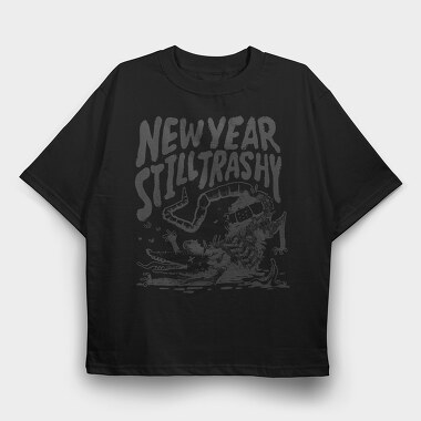 Possum Animal Anti New Year Still Trashy, Tricou Oversize Barbati (Unisex)