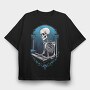 Skeleton Pianist Piano, Tricou Oversize Barbati (Unisex)
