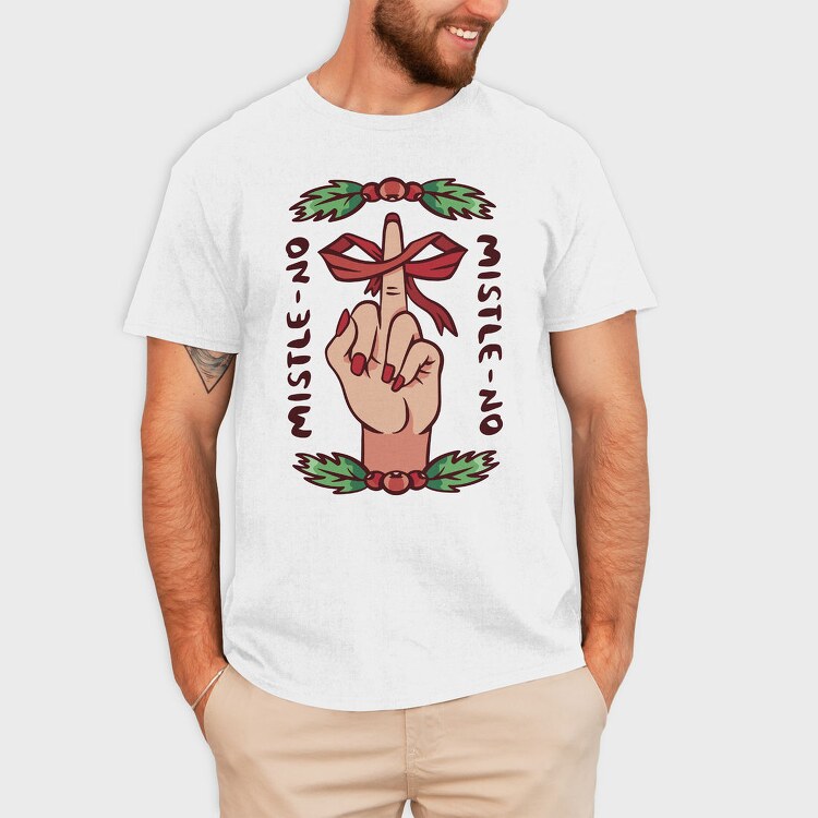 Funny Anti Christmas Mistle No, Tricou Barbati (Unisex)