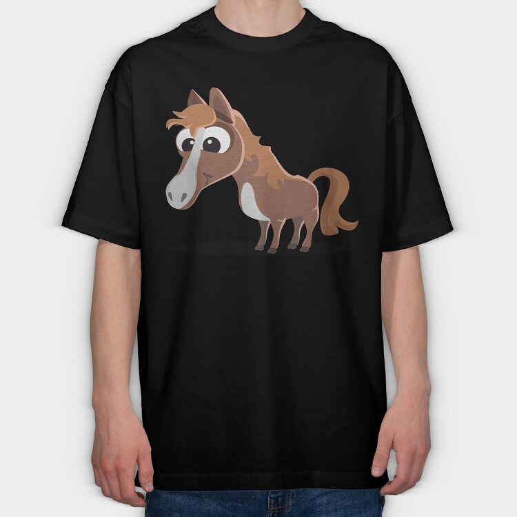 Happy Horse Stroll, Tricou Oversize Barbati (Unisex)