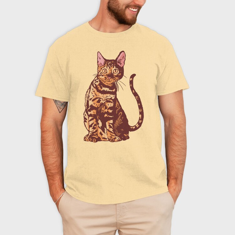 Bengal Cat Realistic, Tricou Barbati (Unisex)
