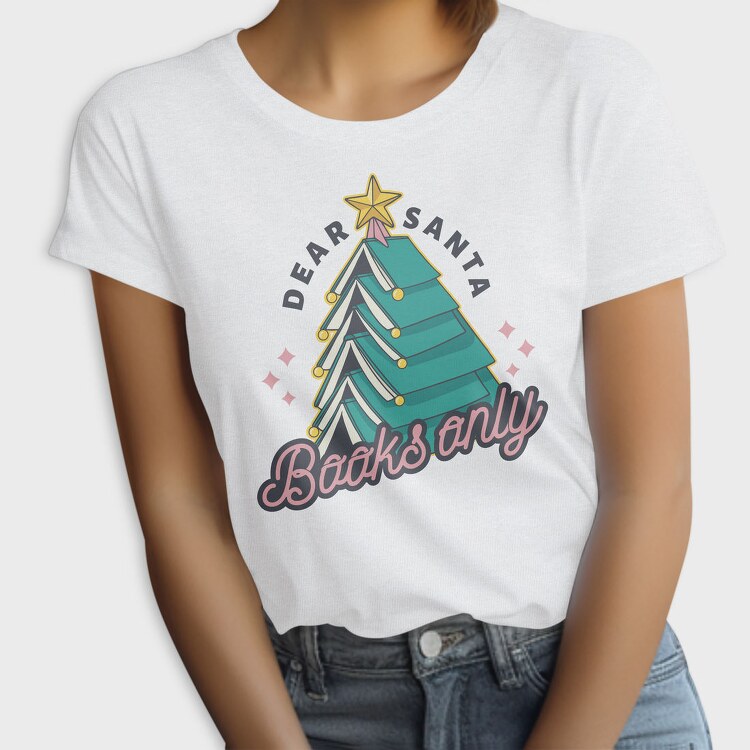 Funny Christmas Books Tree, Tricou Femei
