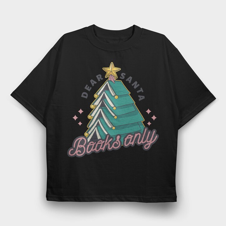 Funny Christmas Books Tree, Tricou Oversize Barbati (Unisex)