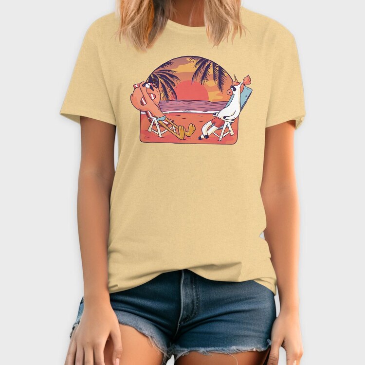 Unicorn Flamingo Beach, Tricou Barbati (Unisex)
