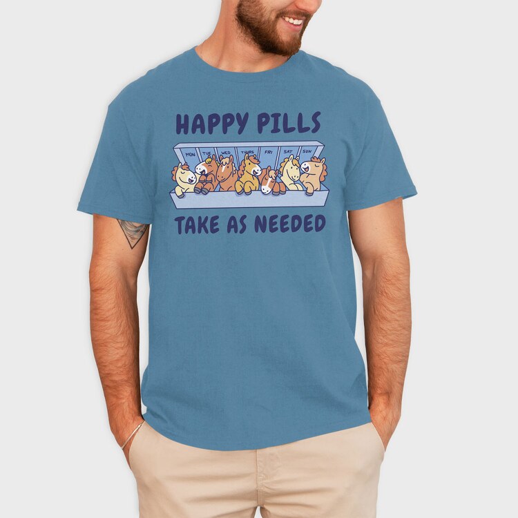 Happy Pills Horses, Tricou Barbati (Unisex)