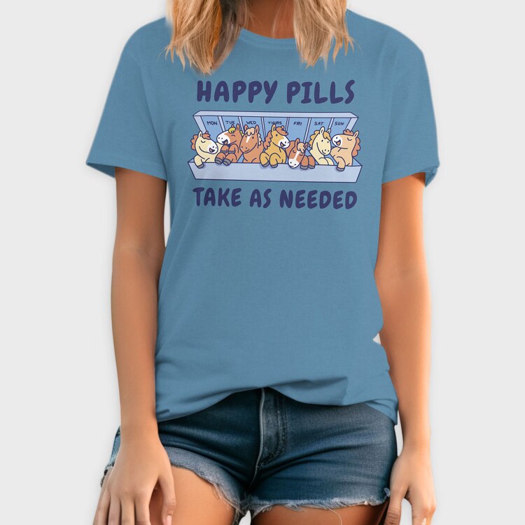 Happy Pills Horses, Tricou Barbati (Unisex)