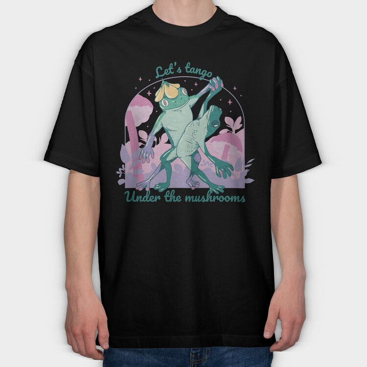 Frogs Dancing Tango Cottagecore, Tricou Oversize Barbati (Unisex)