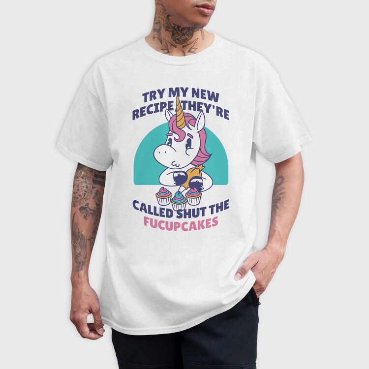 Funny Cupcake Unicorn Quote, Tricou Barbati (Unisex)