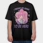 Cute Anime Girl Drink I Paused My Anime To Be Here, Tricou Oversize Barbati (Unisex)