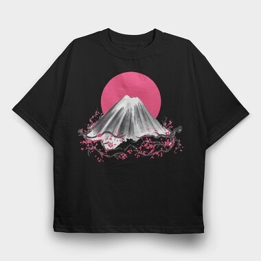 Fuji Mountain Japanese Nature, Tricou Oversize Barbati (Unisex)