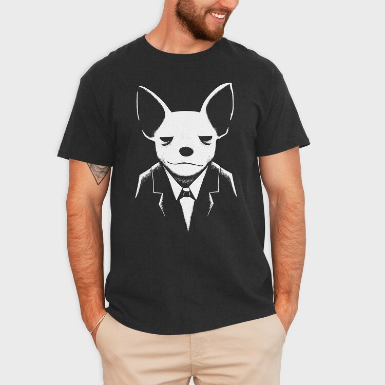 Chihuahua In Suit, Tricou Barbati (Unisex)