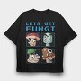 Fungi Cartoon Characters Let S Get Pixel, Tricou Oversize Barbati (Unisex)
