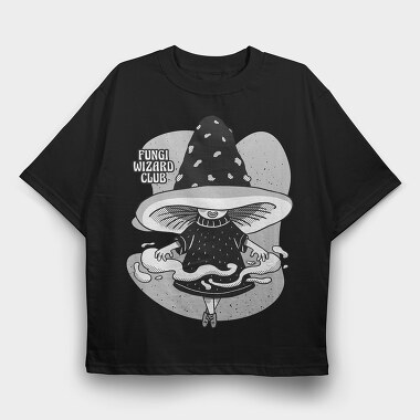 Fungi Cartoon Wizard Club, Tricou Oversize Barbati (Unisex)
