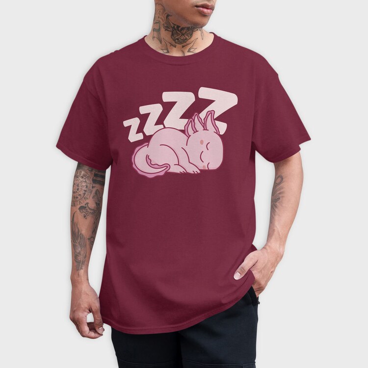 Cute Axolotl Sleeping, Tricou Barbati (Unisex)
