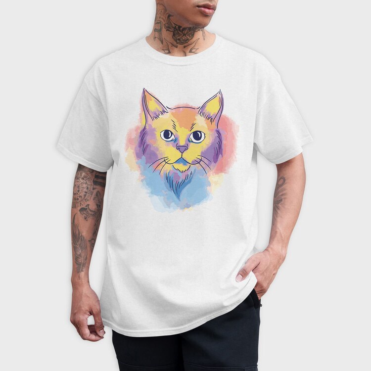 Watercolor Cat, Tricou Barbati (Unisex)