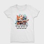 Purrfect Solo Cats Guitar, Tricou Femei