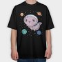 Cute Axolotl Space, Tricou Oversize Barbati (Unisex)
