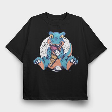 T Rex Ice Cream, Tricou Oversize Barbati (Unisex)