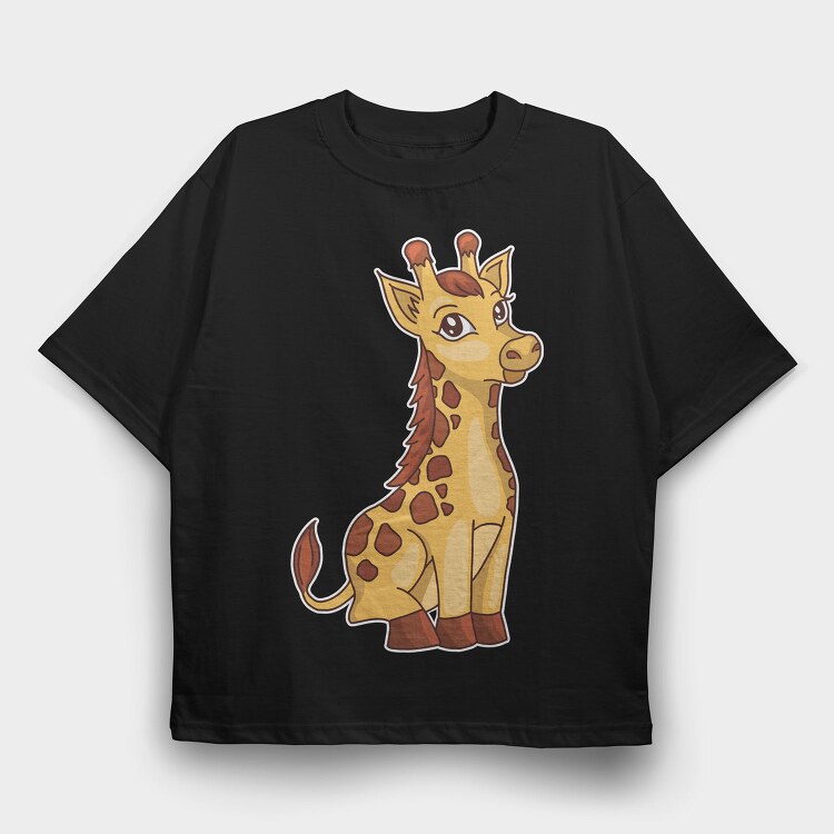 Cute Baby Giraffe, Tricou Oversize Barbati (Unisex)