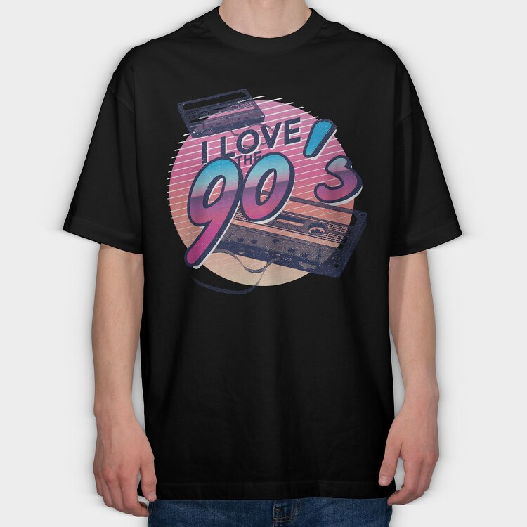 I Love The 90S, Tricou Oversize Barbati (Unisex)