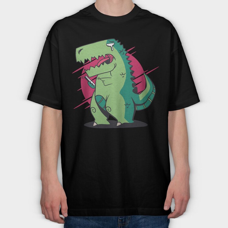 T Rex Smartphone Phone, Tricou Oversize Barbati (Unisex)