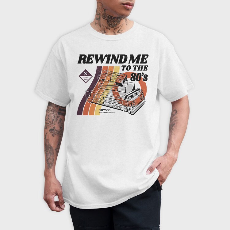 Rewind Me to the 80 S, Tricou Barbati (Unisex)